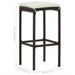 vidaXL 5 Piece Solid Acacia Wood Bar Set in Black/Cream
