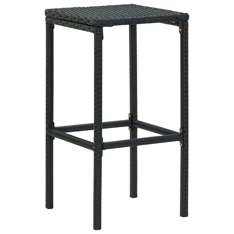 vidaXL 5 Piece Solid Acacia Wood Bar Set in Black/Cream