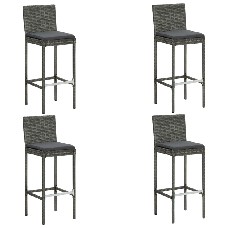 vidaXL 5 Piece Solid Acacia Wood Bar Set in Gray/Anthracite