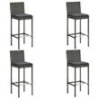 vidaXL 5 Piece Solid Acacia Wood Bar Set in Gray/Anthracite
