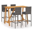 vidaXL 5 Piece Solid Acacia Wood Bar Set in Gray/Anthracite