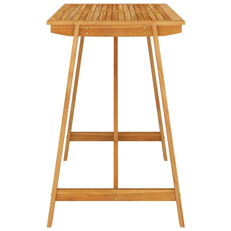 vidaXL 5 Piece Solid Acacia Wood Bar Set in Black/Cream