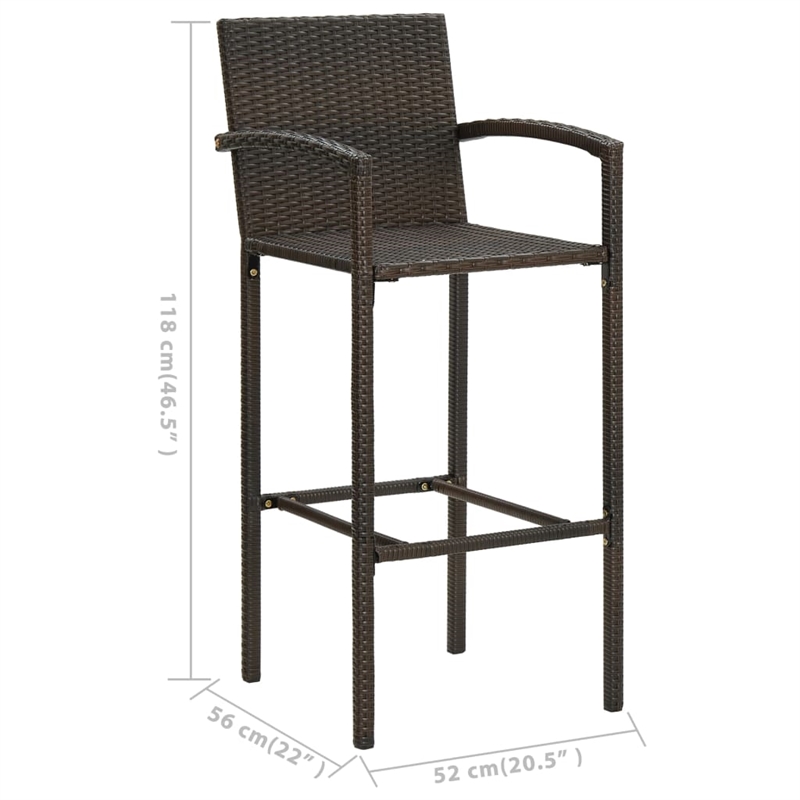vidaXL 5 Piece Solid Acacia Wood Medium Bar Set in Brown