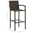 vidaXL 5 Piece Solid Acacia Wood Medium Bar Set in Brown