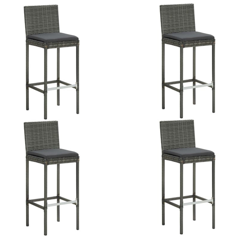 vidaXL 5 Piece Poly Rattan Small Bar Set in Gray