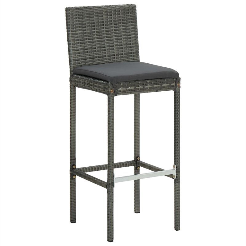 vidaXL 5 Piece Poly Rattan Small Bar Set in Gray