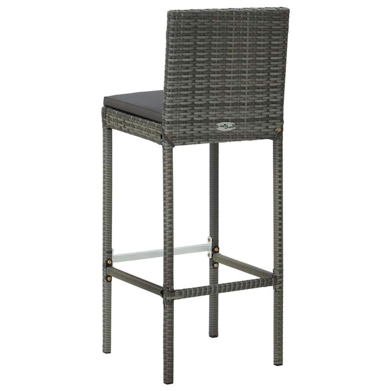 vidaXL 5 Piece Poly Rattan Small Bar Set in Gray
