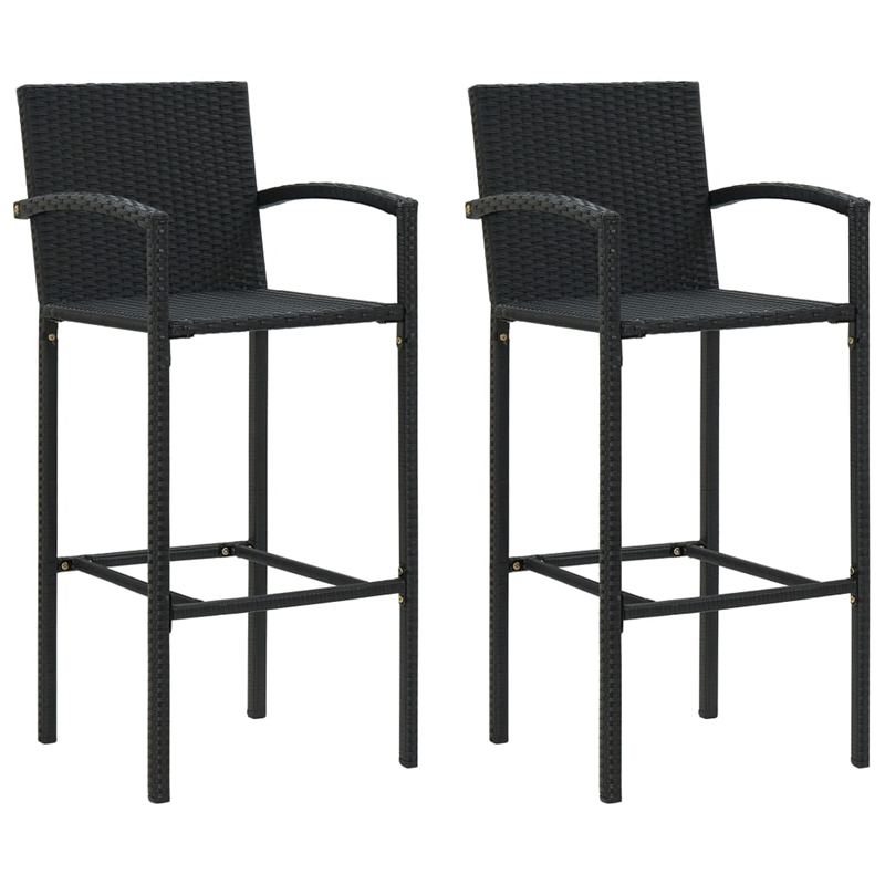 vidaXL 3 Piece Steel Small Bar Set in Black