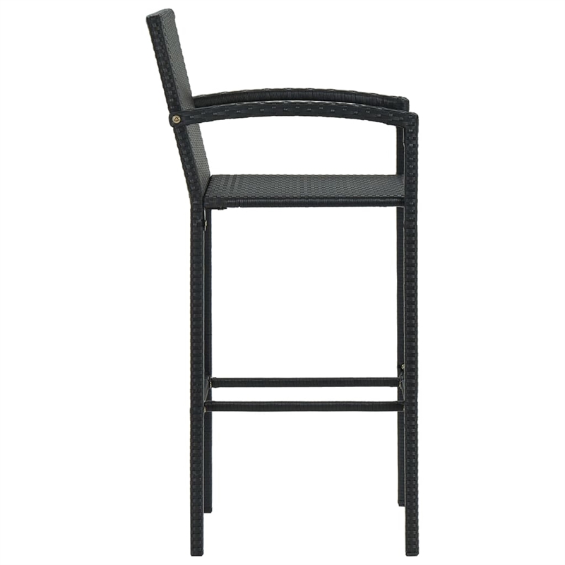 vidaXL 3 Piece Steel Small Bar Set in Black