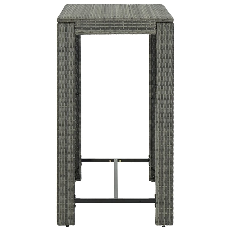 vidaXL 5 Piece Poly Rattan Bar Set in Gray