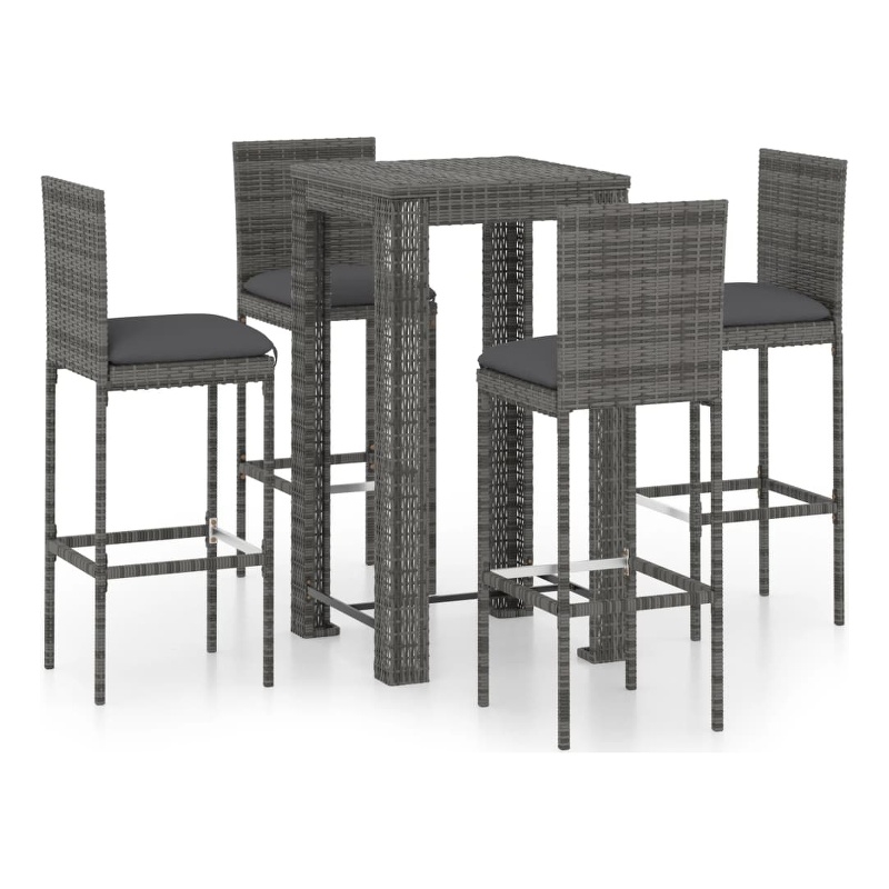 vidaXL 5 Piece Steel Bar Set in Gray