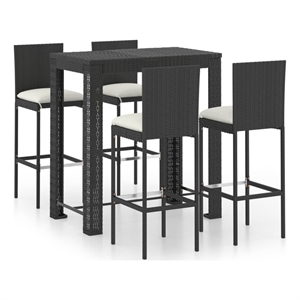 vidaXL 5 Piece Steel Standard Bar Set in Black