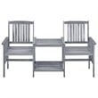 vidaXL Solid Acacia Wood Medium Furniture Set in Gray/Cream