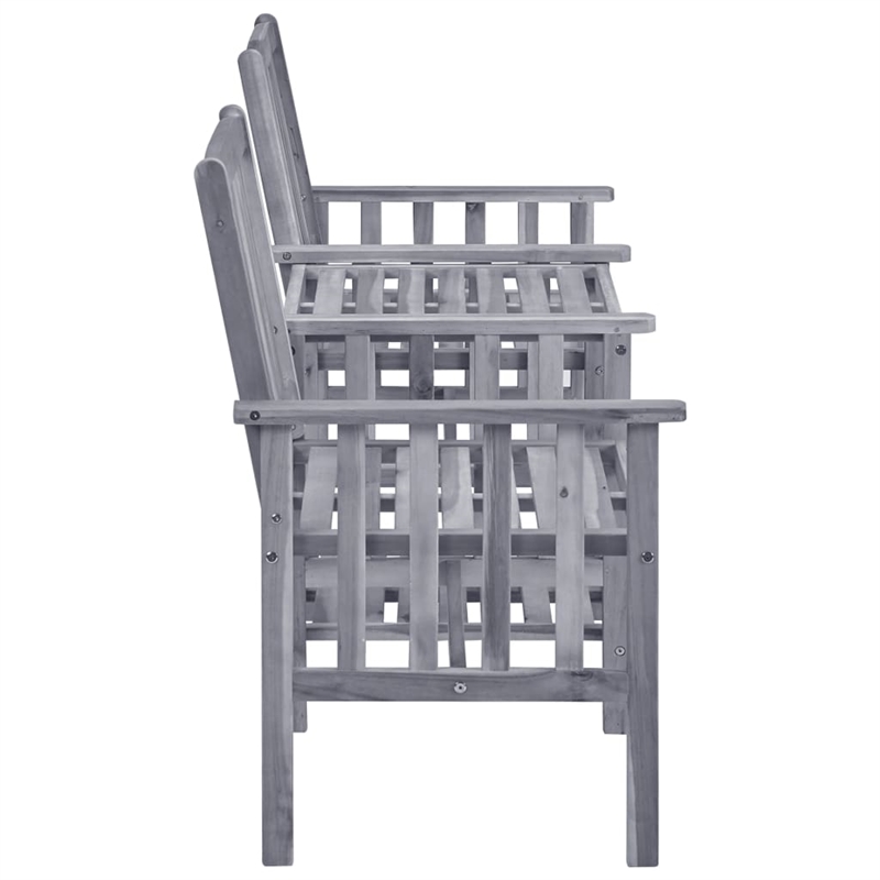 vidaXL Solid Acacia Wood Medium Furniture Set in Gray/Cream