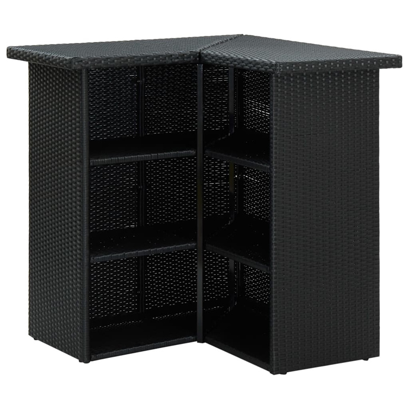 vidaXL 8 Piece Poly Rattan Large Bar Set in Black