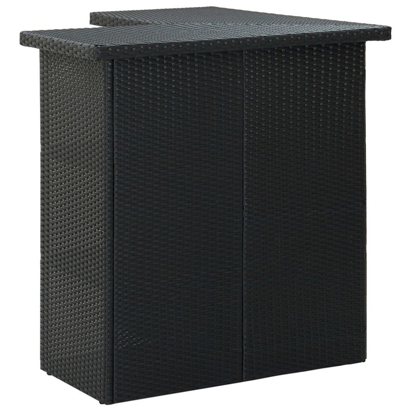 vidaXL 8 Piece Poly Rattan Large Bar Set in Black