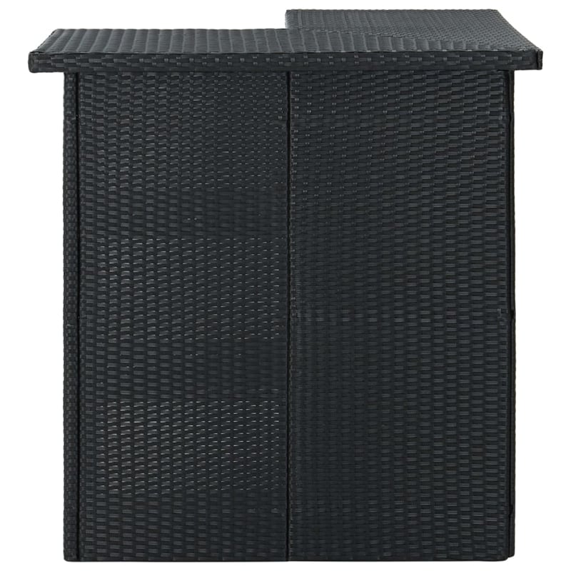 vidaXL 8 Piece Poly Rattan Large Bar Set in Black