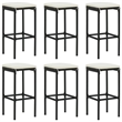 vidaXL 8 Piece Poly Rattan Large Bar Set in Black