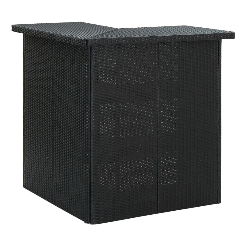 vidaXL 8 Piece Poly Rattan Large Bar Set in Black