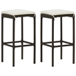 vidaXL 3 Piece Solid Acacia Wood Medium Bar Set in Brown/Cream