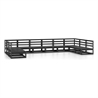 vidaXL 10 Piece Wood Large Garden Lounge Set in Black