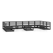 vidaXL 11 Piece Wood Large Garden Lounge Set in Black