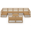 vidaXL 10 Piece Wood Medium Garden Lounge Set in Brown