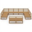 vidaXL 11 Piece Wood Garden Lounge Set in Brown