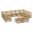 vidaXL 11 Piece Wood Garden Lounge Set in Brown