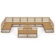 vidaXL 13 Piece Wood Large Garden Lounge Set in Brown