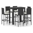 vidaXL 7 Piece Steel Bar Set in Black/White/Cream