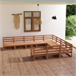 vidaXL 10 Piece Wood Medium Garden Lounge Set in Brown