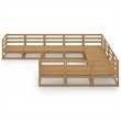 vidaXL 10 Piece Wood Medium Garden Lounge Set in Brown