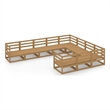 vidaXL 10 Piece Wood Medium Garden Lounge Set in Brown