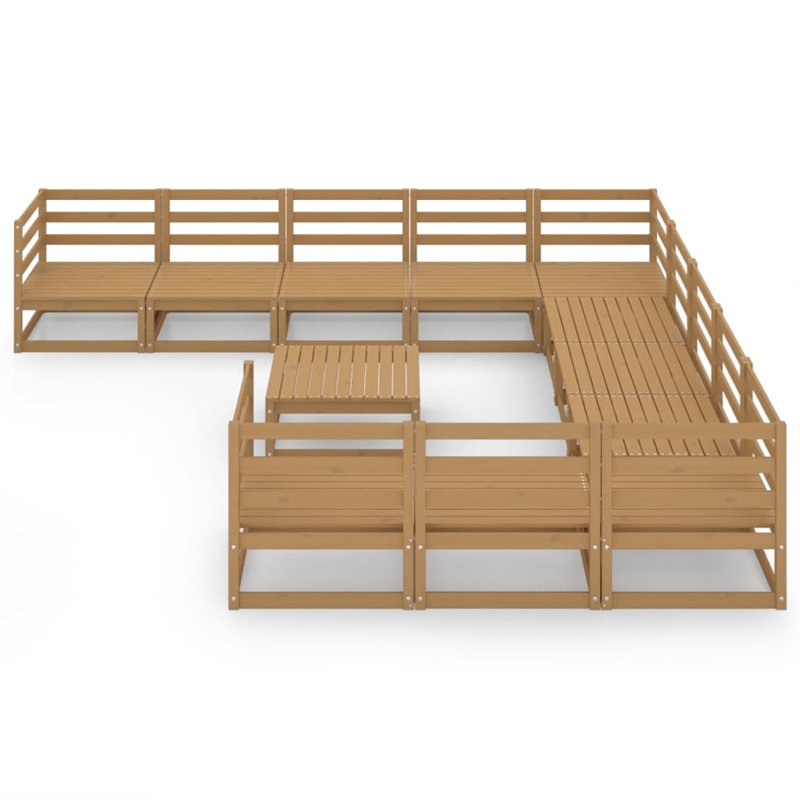 vidaXL 12 Piece Wood Garden Lounge Set in Brown