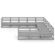 vidaXL 11 Piece Wood Medium Garden Lounge Set in Gray