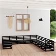 vidaXL 11 Piece Wood Large Garden Lounge Set in Black