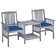 vidaXL Solid Acacia Wood Furniture Set in Gray/Blue