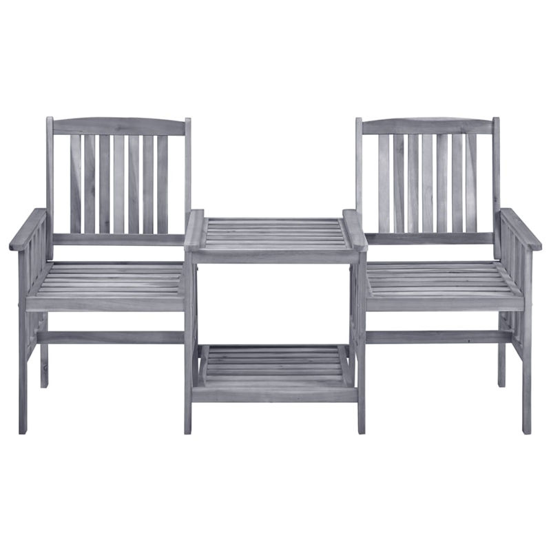 vidaXL Solid Acacia Wood Furniture Set in Gray/Blue