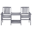 vidaXL Solid Acacia Wood Furniture Set in Gray/Blue