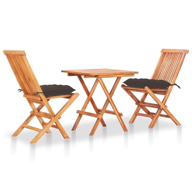 vidaXL Wood Small Bistro Set in Natural