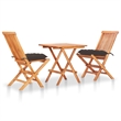 vidaXL Wood Small Bistro Set in Natural