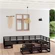 vidaXL 14 Piece Wood Large Garden Lounge Set in Black