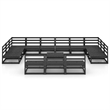 vidaXL 14 Piece Wood Large Garden Lounge Set in Black