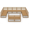 vidaXL 11 Piece Wood Large Garden Lounge Set in Brown
