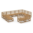 vidaXL 11 Piece Wood Large Garden Lounge Set in Brown