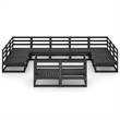 vidaXL 11 Piece Wood Large Garden Lounge Set in Black