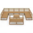 vidaXL 12 Piece Wood Small Garden Lounge Set in Brown