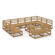 vidaXL 12 Piece Wood Small Garden Lounge Set in Brown