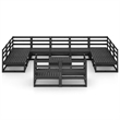 vidaXL 12 Piece Wood Medium Garden Lounge Set in Black